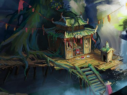 山涧小神庙（个人主页-ZNDYwNTUwMTI=） - 概念设定 - 站酷设计师画画的9527原创素材 - 站酷ZCOOL