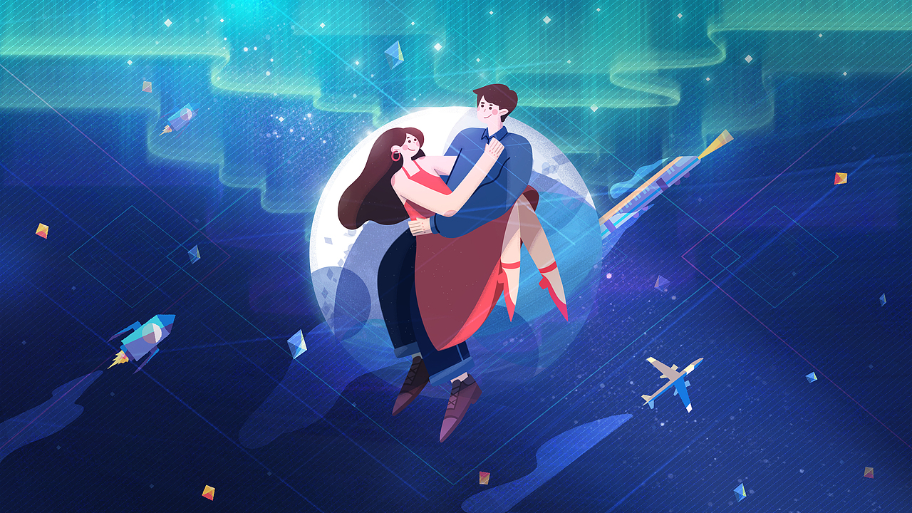 砖红——七夕插图