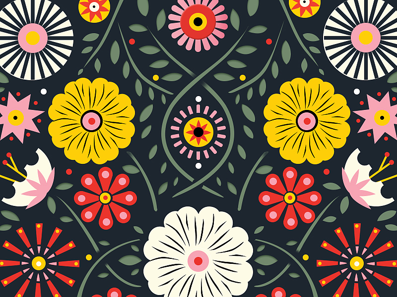 dribbble上的插画临摹