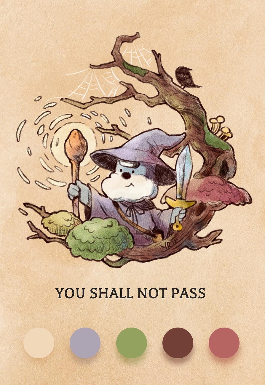 指环王同人复古插画