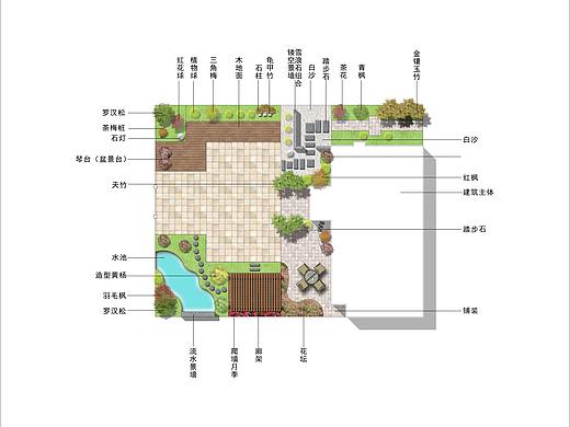 庭院设计彩色平面图