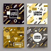 时尚潮流点线面酷炫多彩背景图