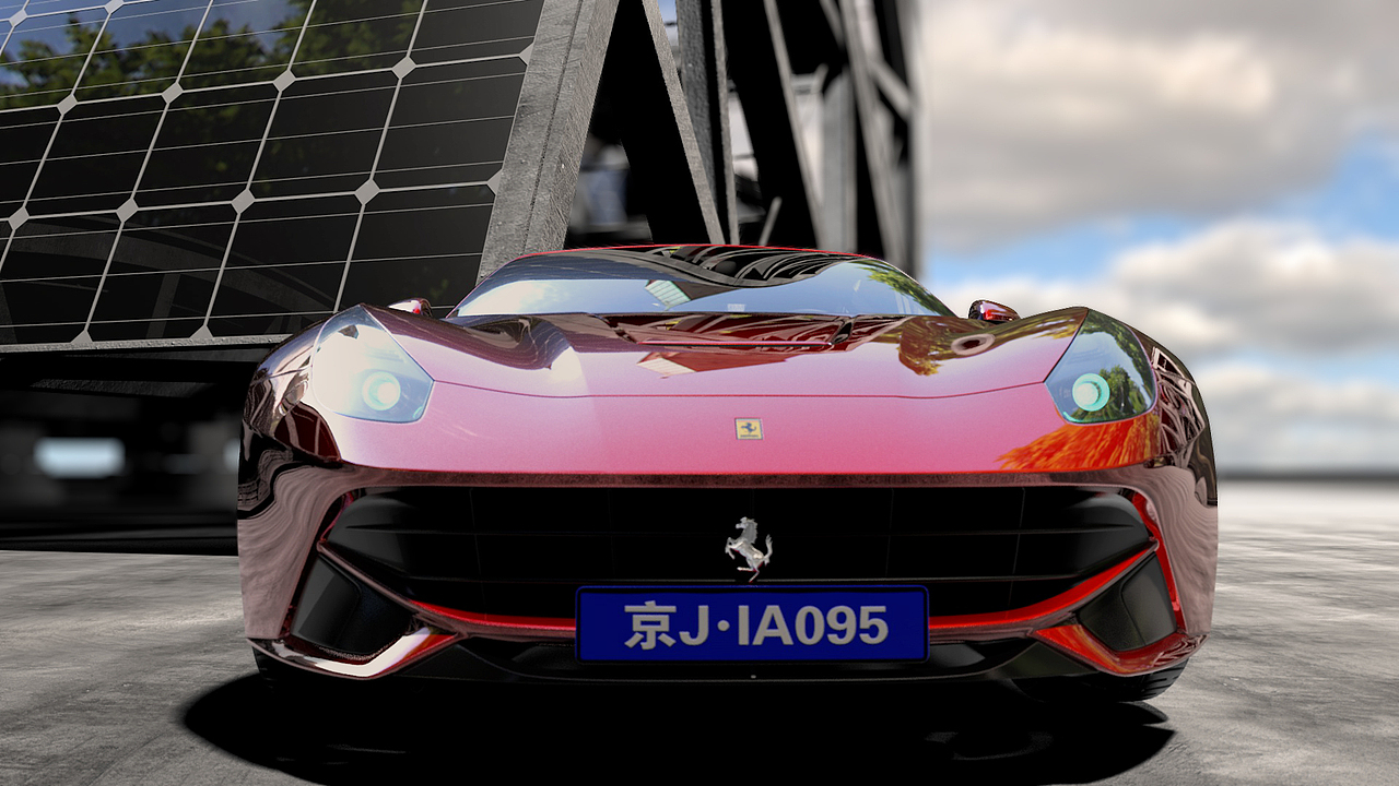 C4D 物理渲染器汽车渲染