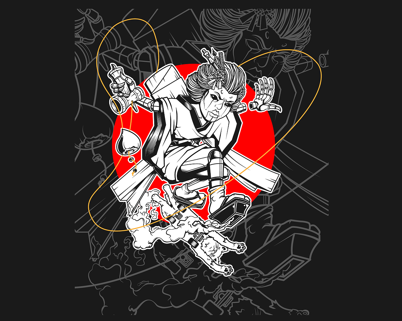 猫饼滑手（图ZODc3NzE3NDA=） - 新锐潮流插画 - 站酷设计师iilinii原创素材 - 站酷ZCOOL