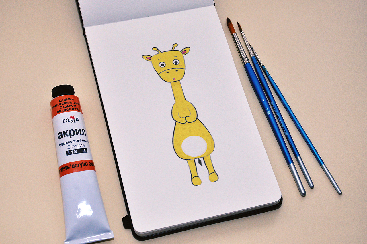 然后在线稿的基础上进一步完善,填上色彩,不需要太多细节。最后拍照调整导入ai或ps提取线稿,继续细化并完善