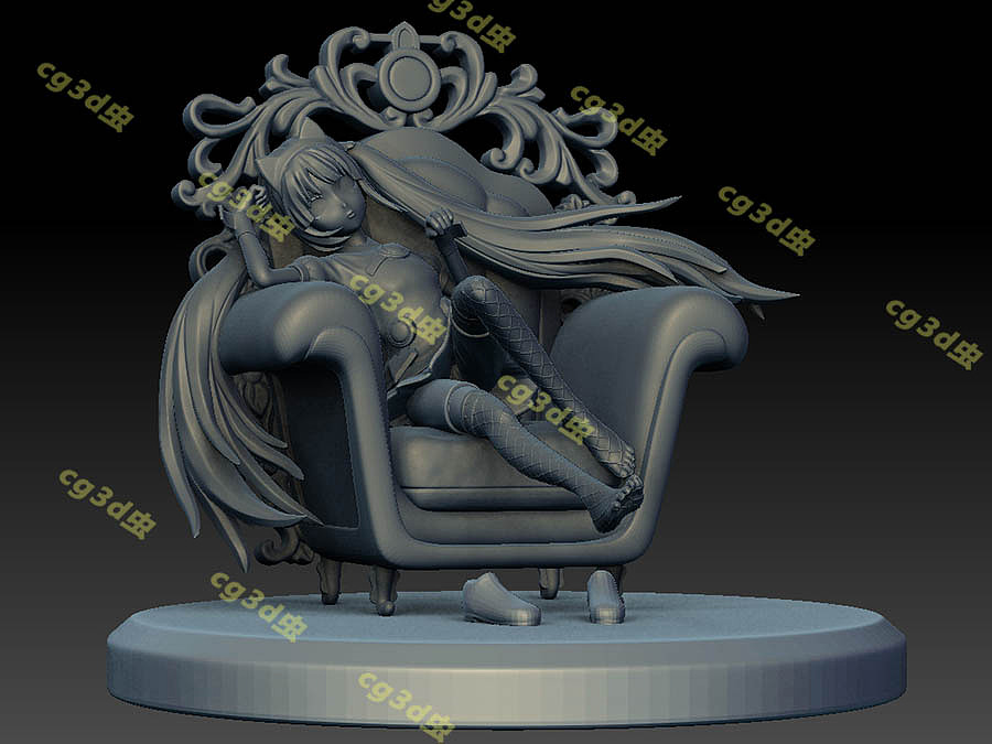 猫女斜坐姿（图ZMjU3MzkyOTAw） - 人物/生物 - 站酷设计师cg3d虫原创素材 - 站酷ZCOOL