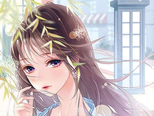 小清新长发美少女插画