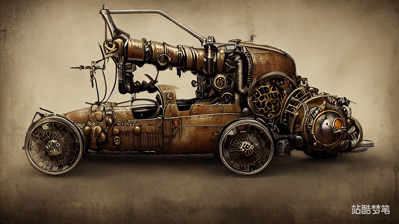 #站酷梦笔#蒸汽朋克汽车