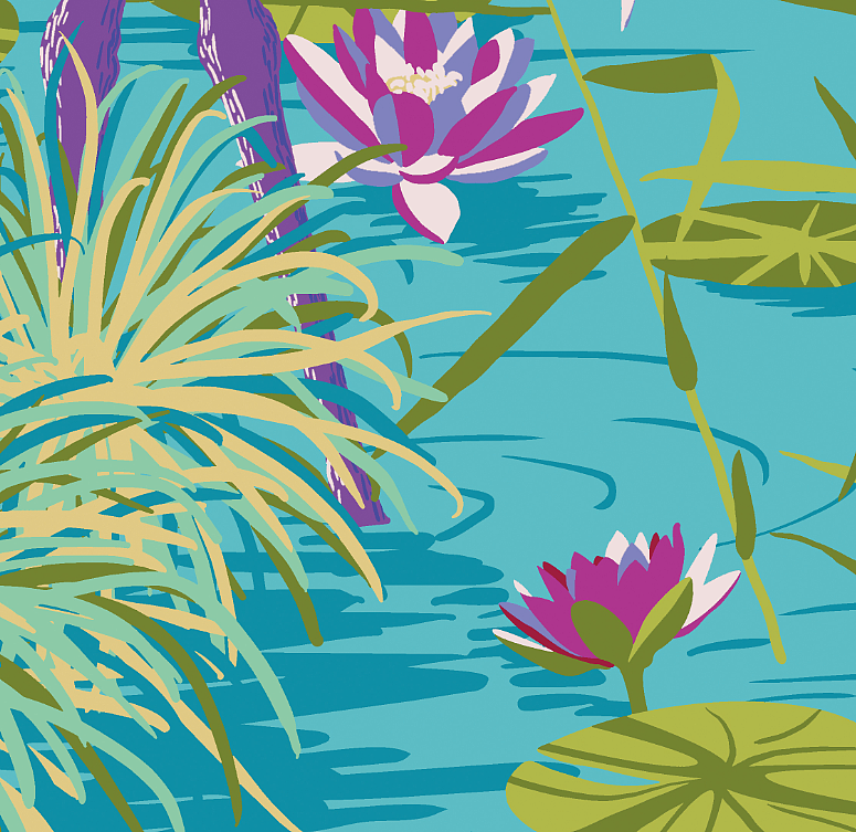 丝巾设计——荷塘漫步（图ZMTI5NzU5NDU2） - 其他服装 - 站酷设计师段眸眸原创素材 - 站酷ZCOOL