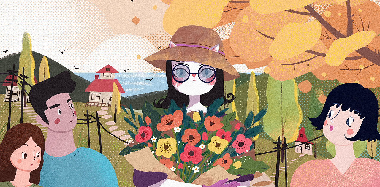 猫小姐的77条连衣裙（图ZMTY3MTM0NjA0） - 绘本 - 站酷设计师鱼花酱原创素材 - 站酷ZCOOL