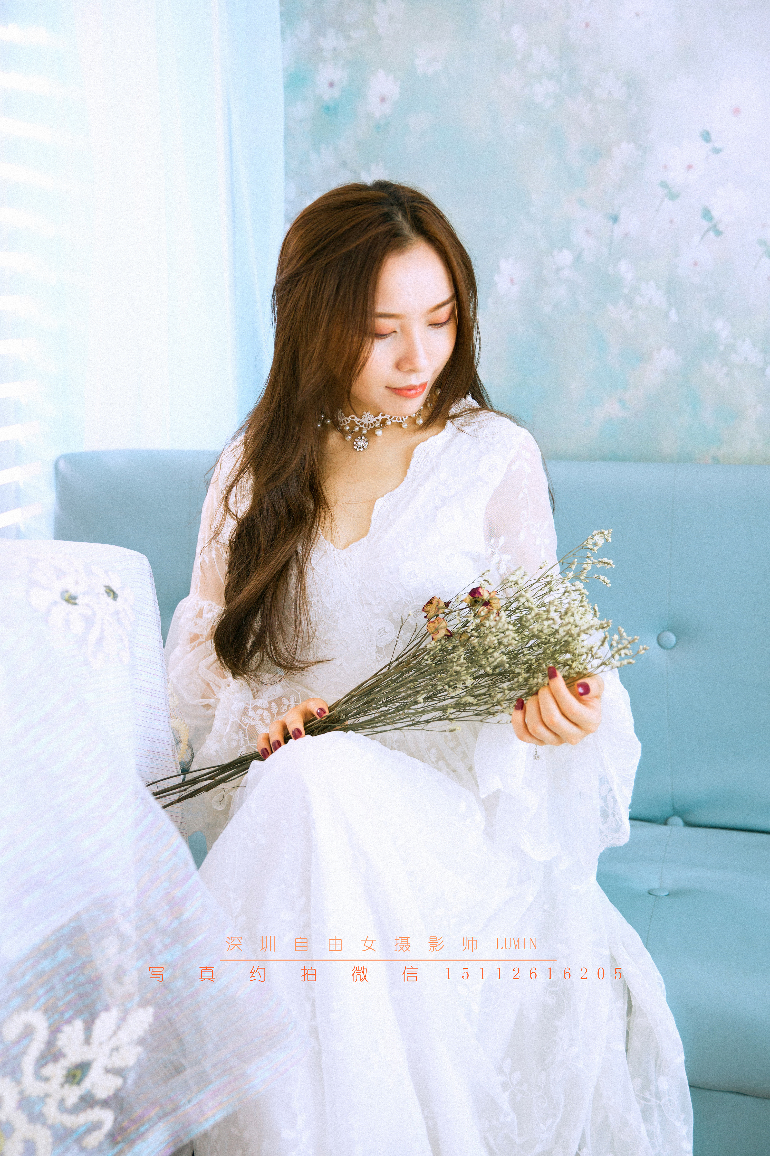 唯美写真 清新白色长裙