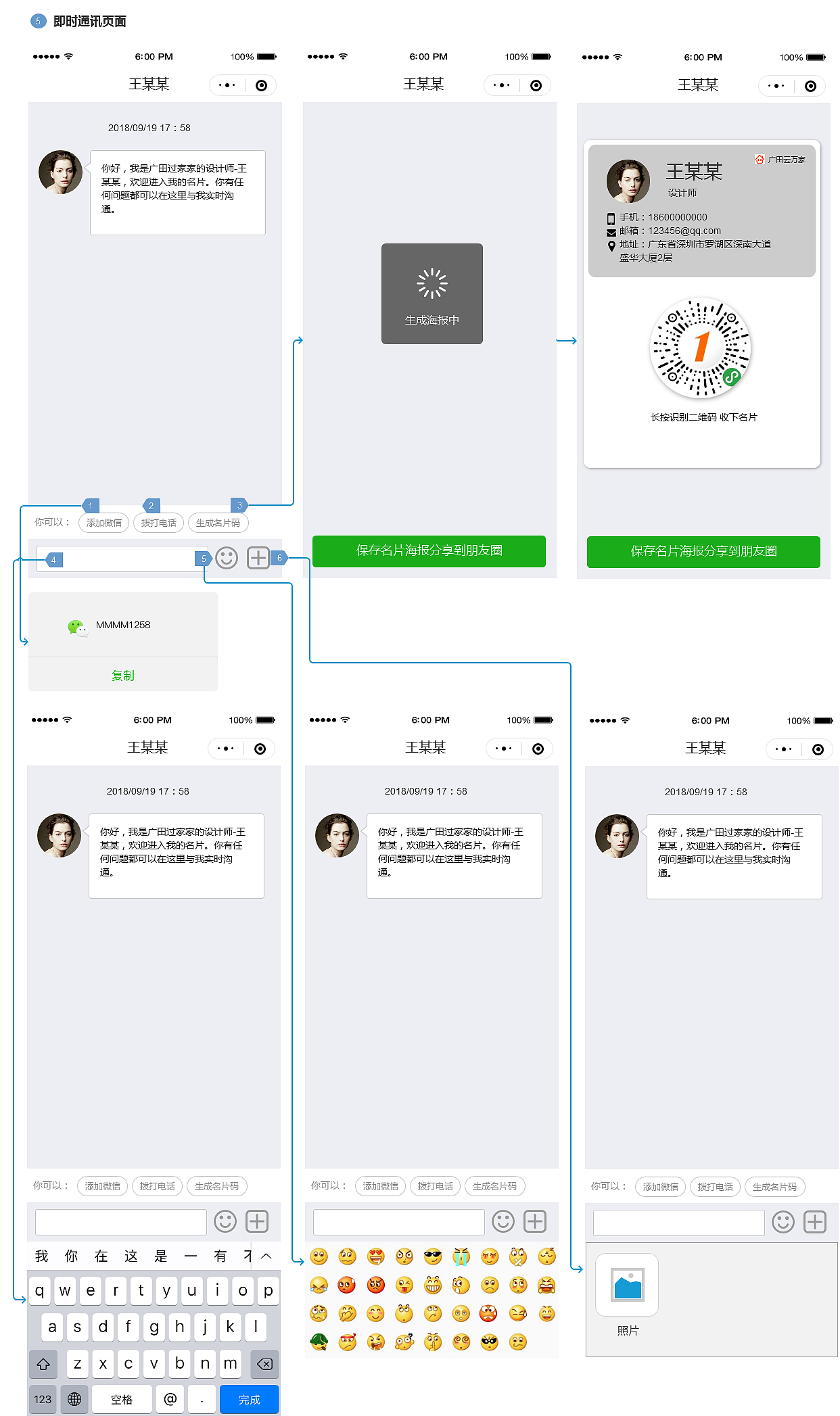 小程序分享名片-前端页面交互流程