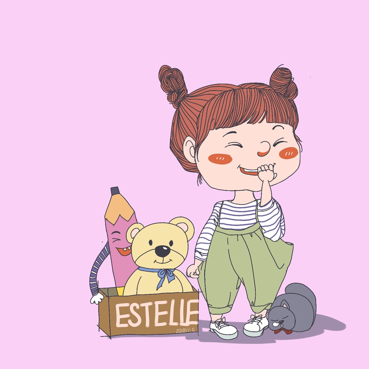 萌萌哒（图ZMTM1MjQzOTgw） - 儿童插画 - 站酷设计师Estelle斌哥原创素材 - 站酷ZCOOL