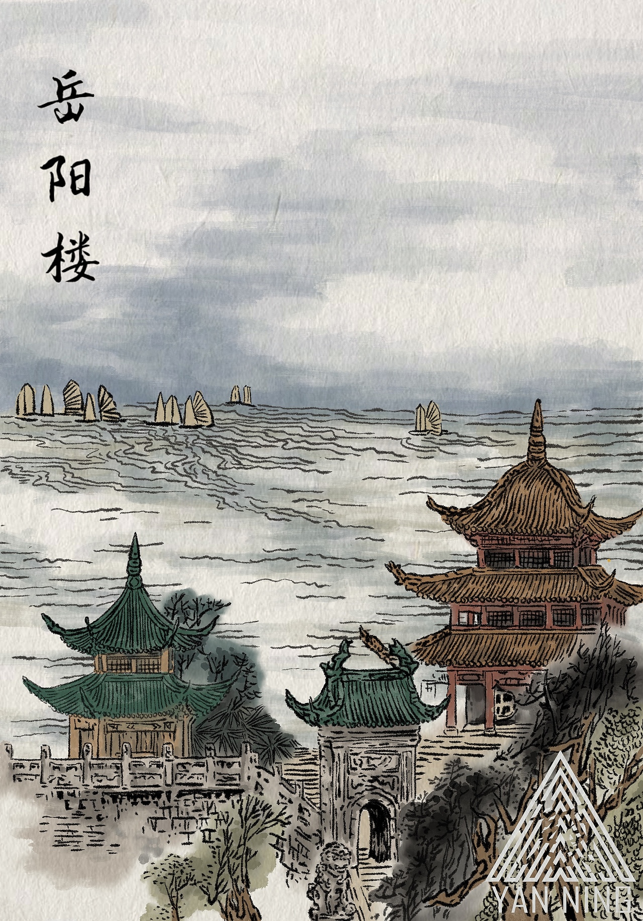 潇湘八景（图ZMjMzODI1ODAw） - 商业插画 - 站酷设计师鹿燃原创素材 - 站酷ZCOOL