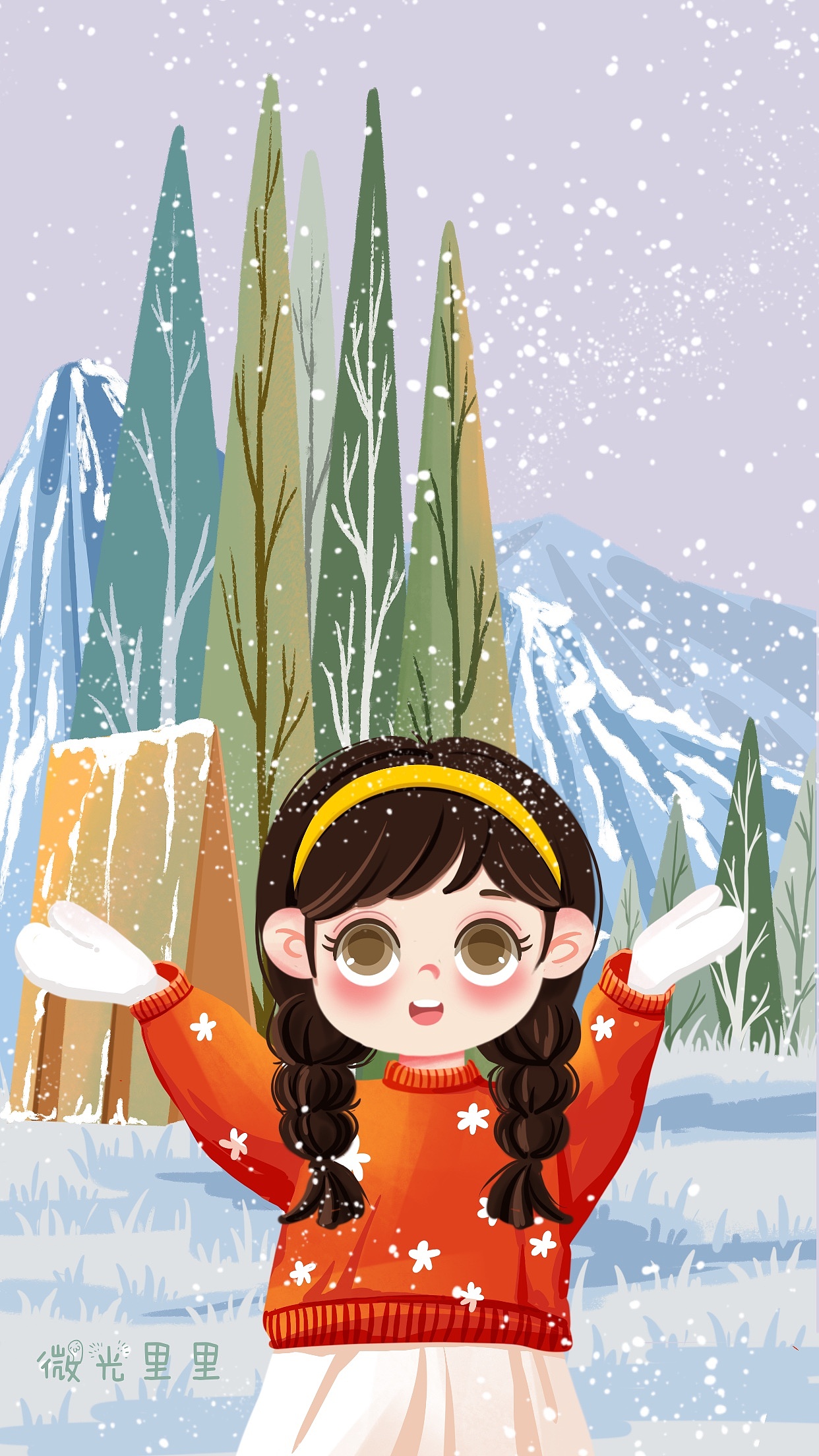 儿插(冬天)|插画|儿童插画|微光里里 - 原创作品 - 站酷 (zcool)