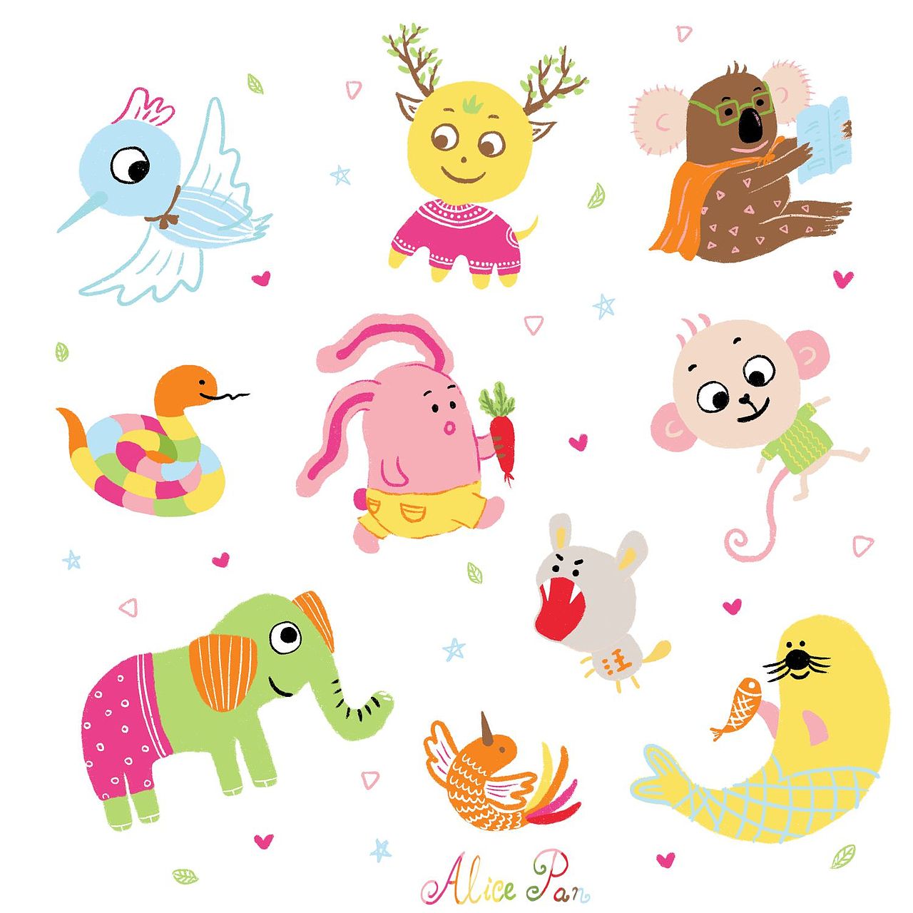 动物涂鸦第三弹（图ZMzE2MjU2MzMy） - 创作习作 - 站酷设计师AlicePanpp原创素材 - 站酷ZCOOL