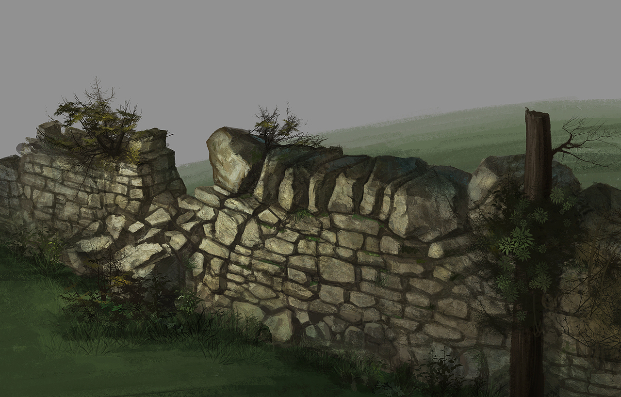 石墙|插画|游戏原画|四夕_art_原创作品-站酷zcool