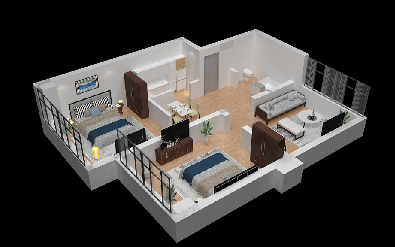 用C4D VRAY渲染器做的室内效果图