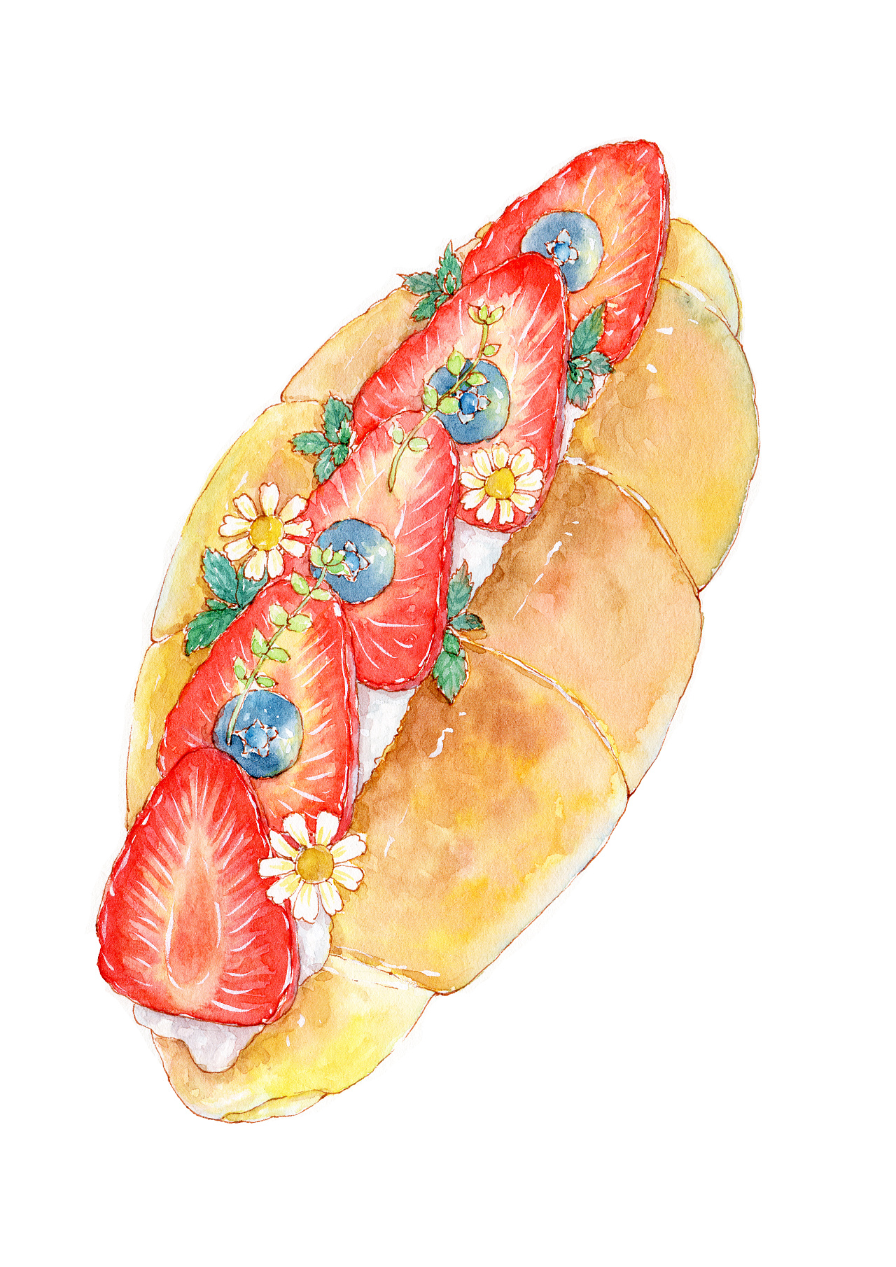 美味的食物|钢笔淡彩|插画|创作习作|芯桔子 - 原创作品 - 站酷