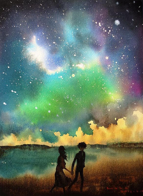 推荐画室北京成人画室梵高之路画室水彩星空