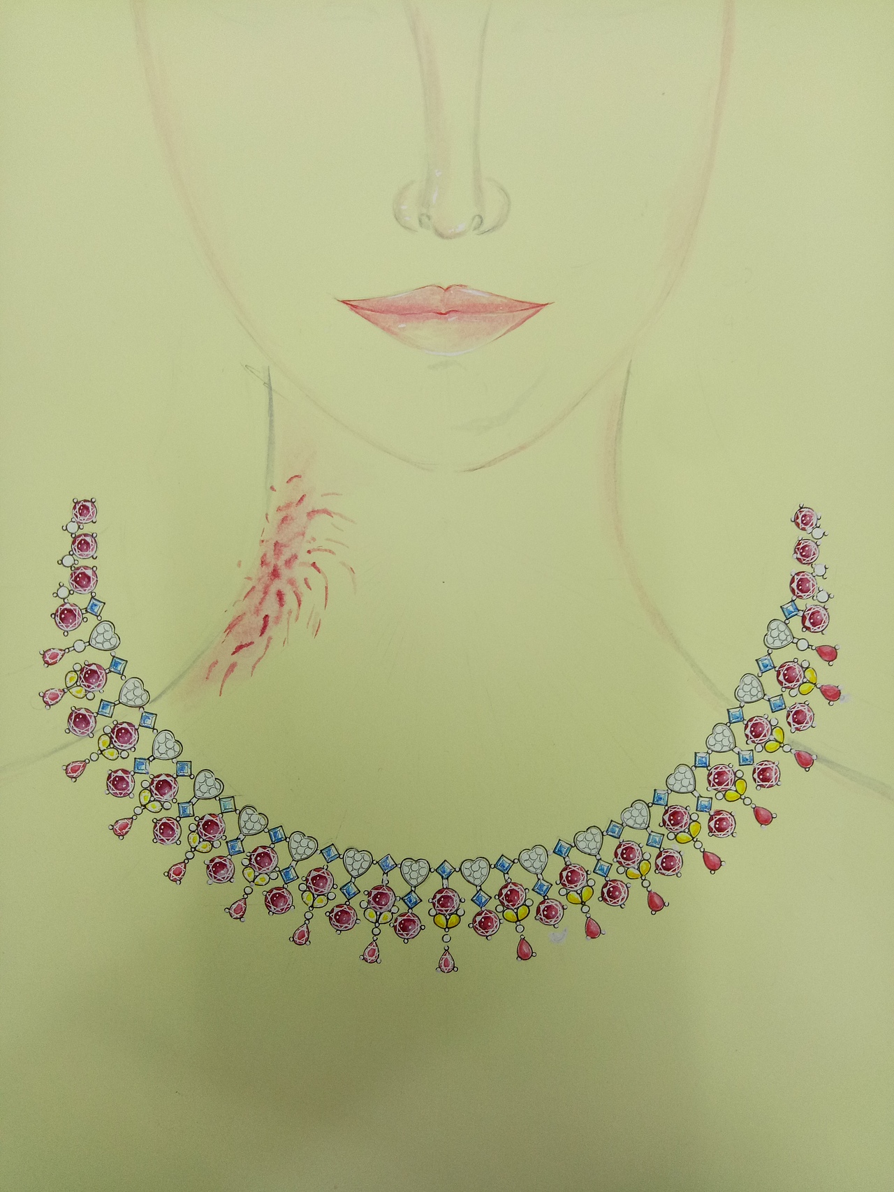 高级珠宝手绘图|手工艺|首饰设计|珠宝设计师菜紫_原创作品-站酷zcool