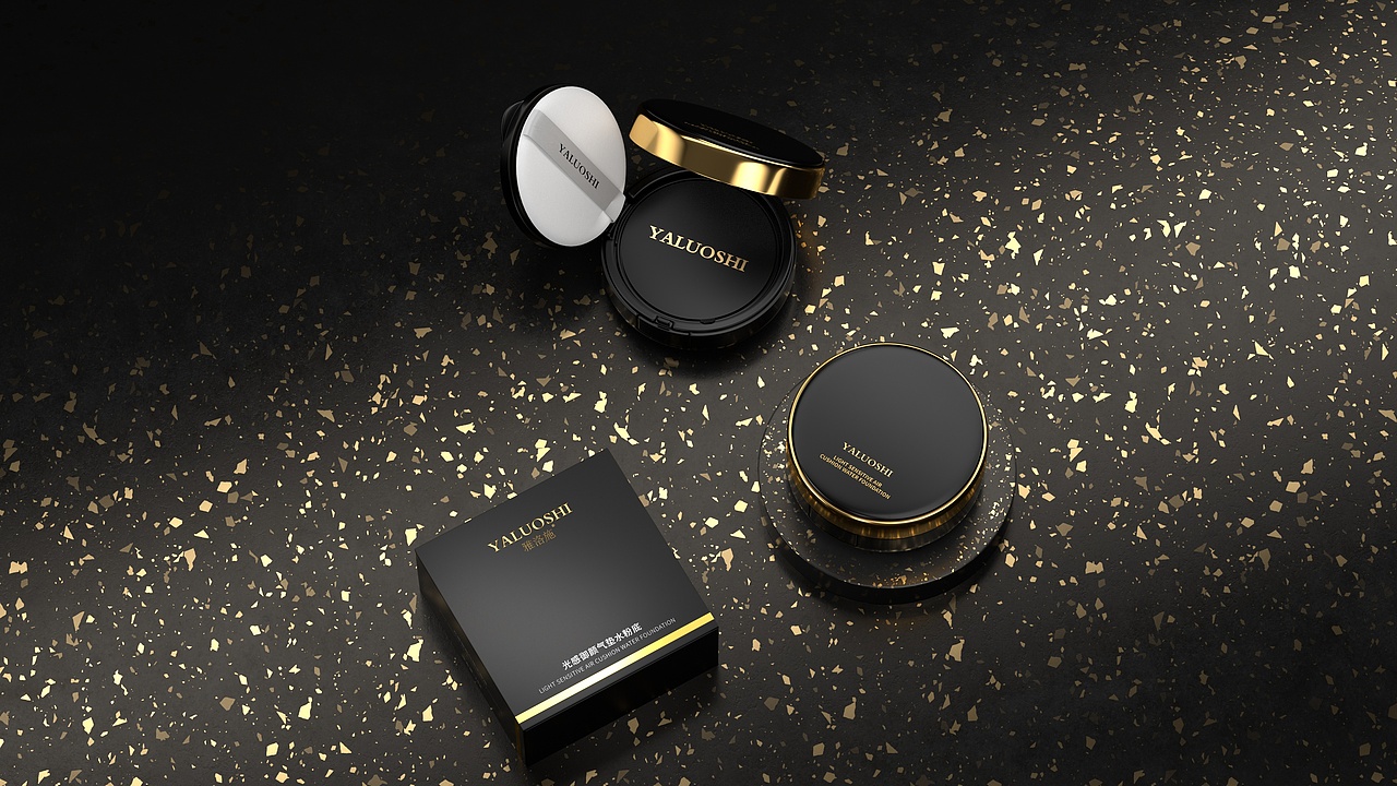 气垫粉底产品包装设计提案海报