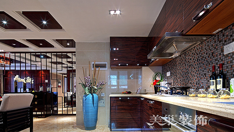 郑州清华大溪地三室两厅样板间设计——厨房