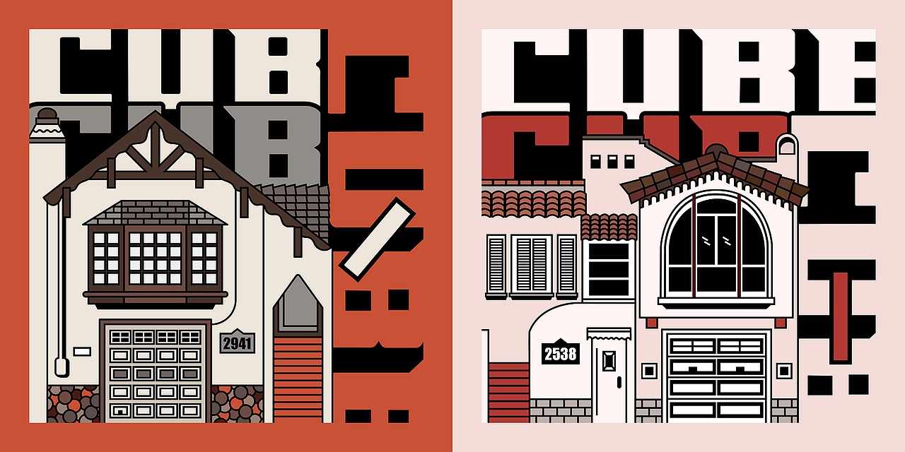 Illustrations of Houses in San Francisco（图ZMjIwNDQ2NDg0） - 艺术插画 - 站酷设计师汪二狗子原创素材 - 站酷ZCOOL
