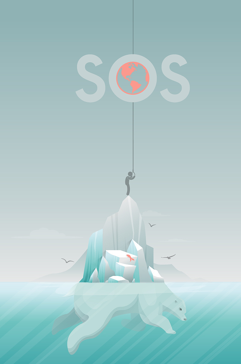 挽救北极熊 拯救人类自己|插画|商业插画|小七七七七七七七 - 临摹