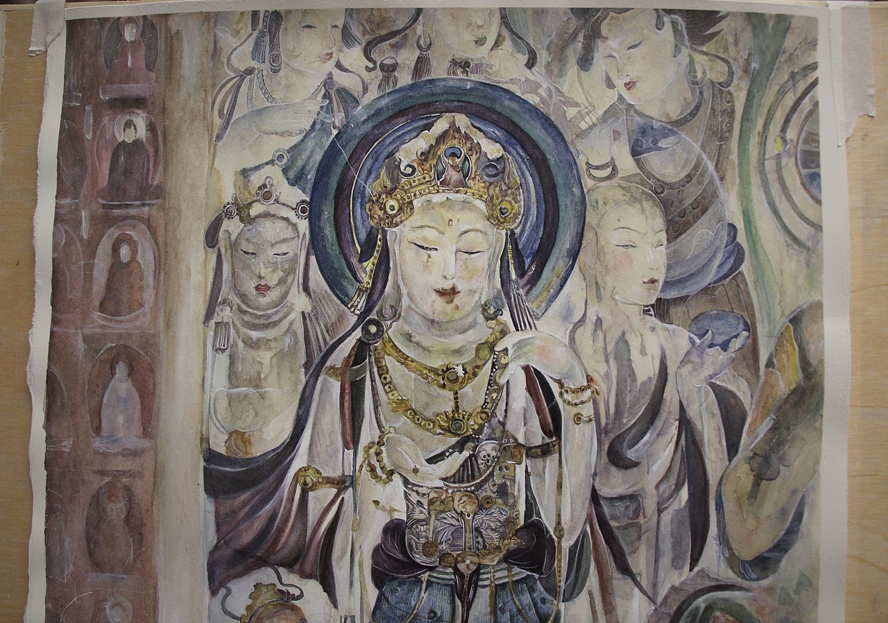 临敦煌莫高窟美人像