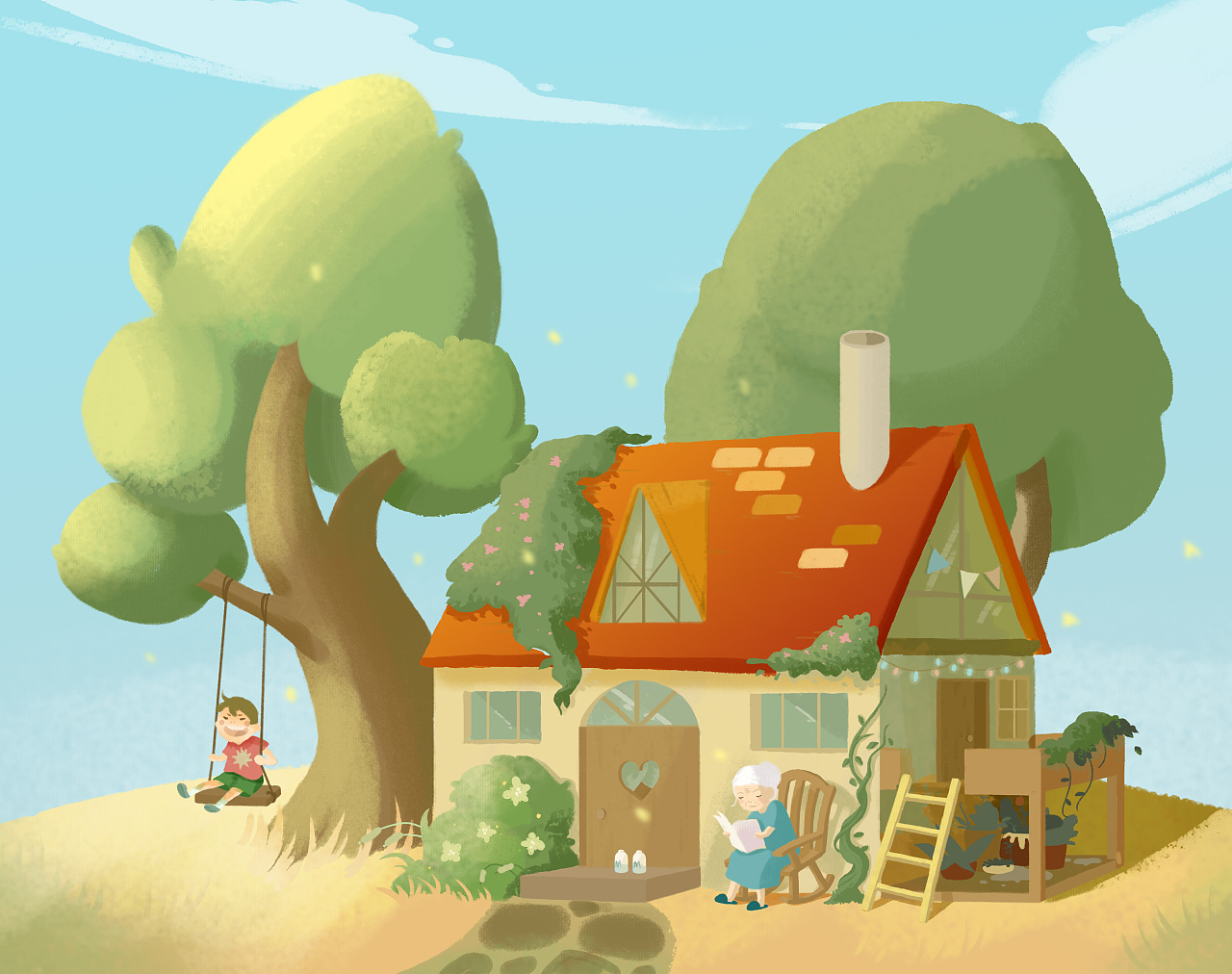 清晨的小屋|插画|儿童插画|仨泥 - 原创作品 - 站酷 (zcool)