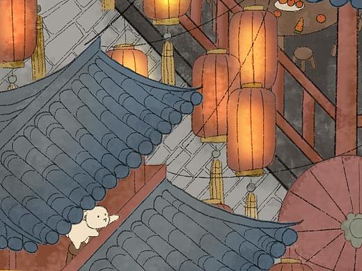 【插画】中秋国庆喜相逢（个人主页-ZNTE4OTYxODQ=） - 商业插画 - 站酷设计师三川和小猴子原创素材 - 站酷ZCOOL