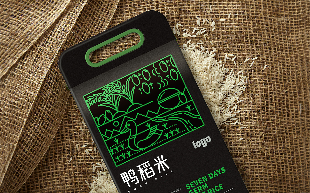 假日粮仓-鸭稻米包装设计