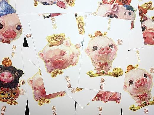 “猪猪过新年”明信片