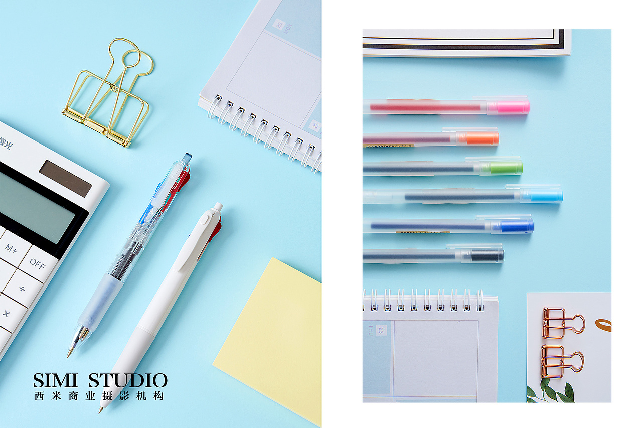 一组办公用品的拍摄