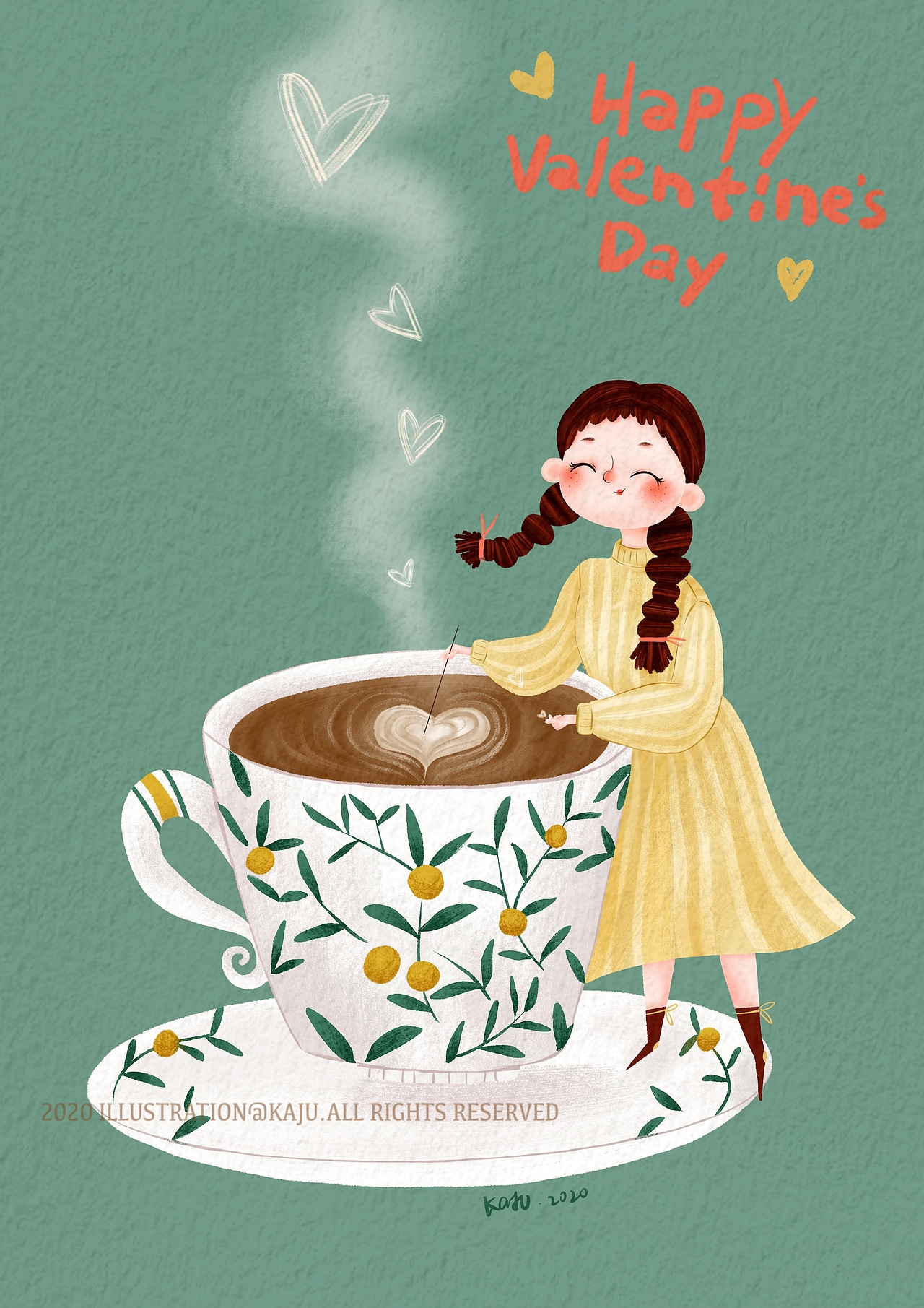Happy Valentine's Day（图ZMTk1NjE5Mzk2） - 艺术插画 - 站酷设计师卡橘kaju原创素材 - 站酷ZCOOL