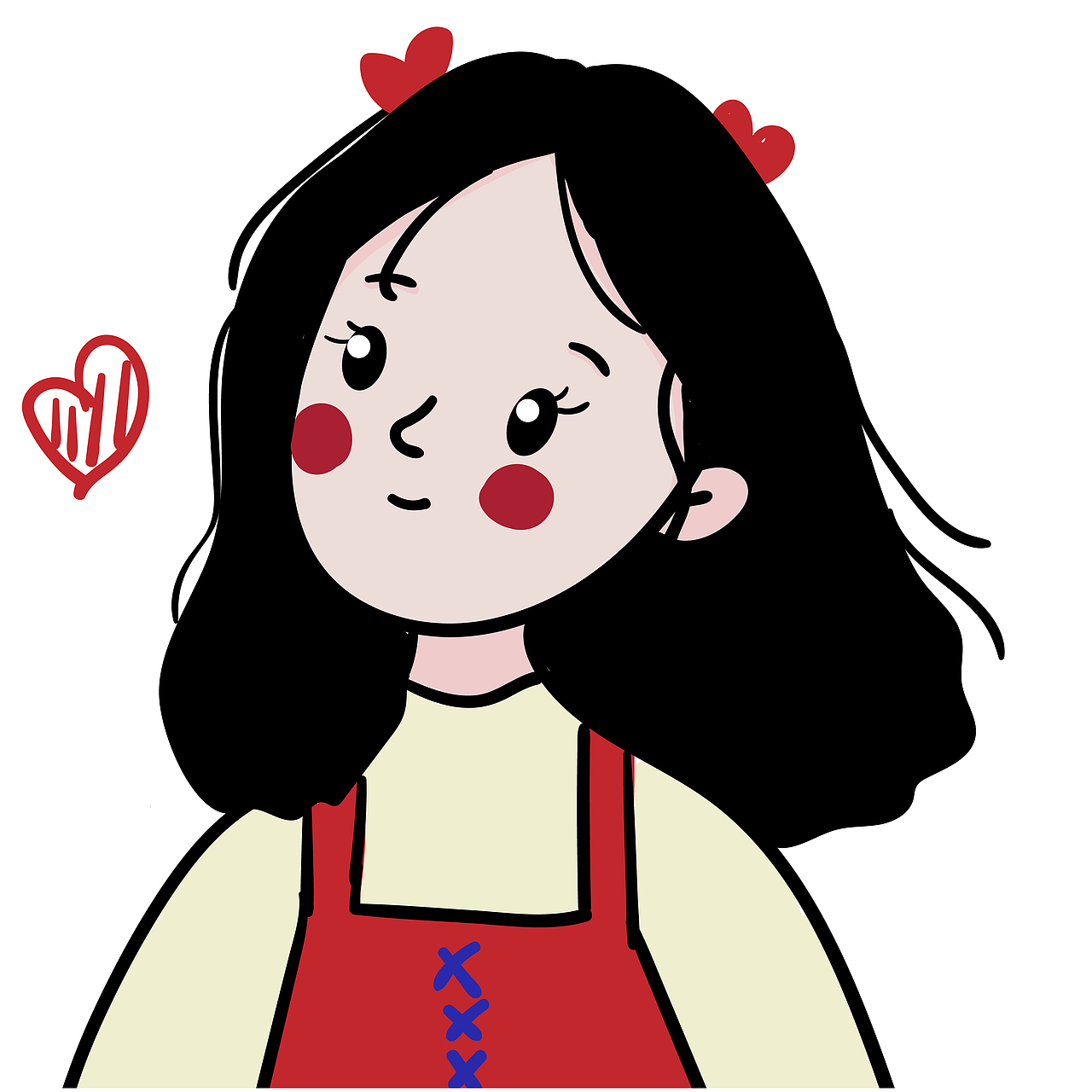 美食app照片转插画练习原创人物插画练习标签头像插画微信头像作品