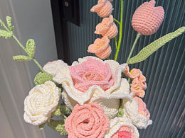 鉤針花束??霸王玫瑰花