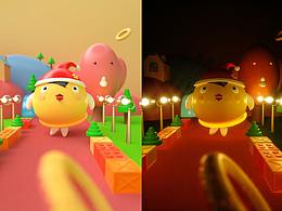 小雞卡通泡泡堂場(chǎng)景c4d原創(chuàng)練習(xí)作品