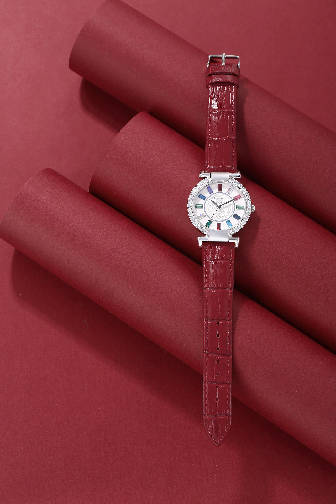 珠宝摄影red暗红色手表摄影图