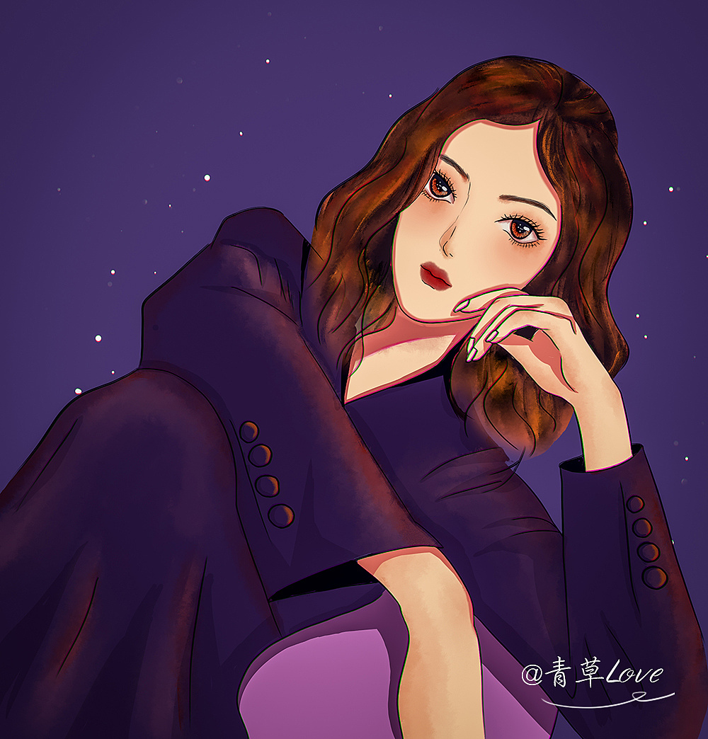 少女头像~坚持每天画|插画|创作习作|青草love - 原创作品 - 站酷