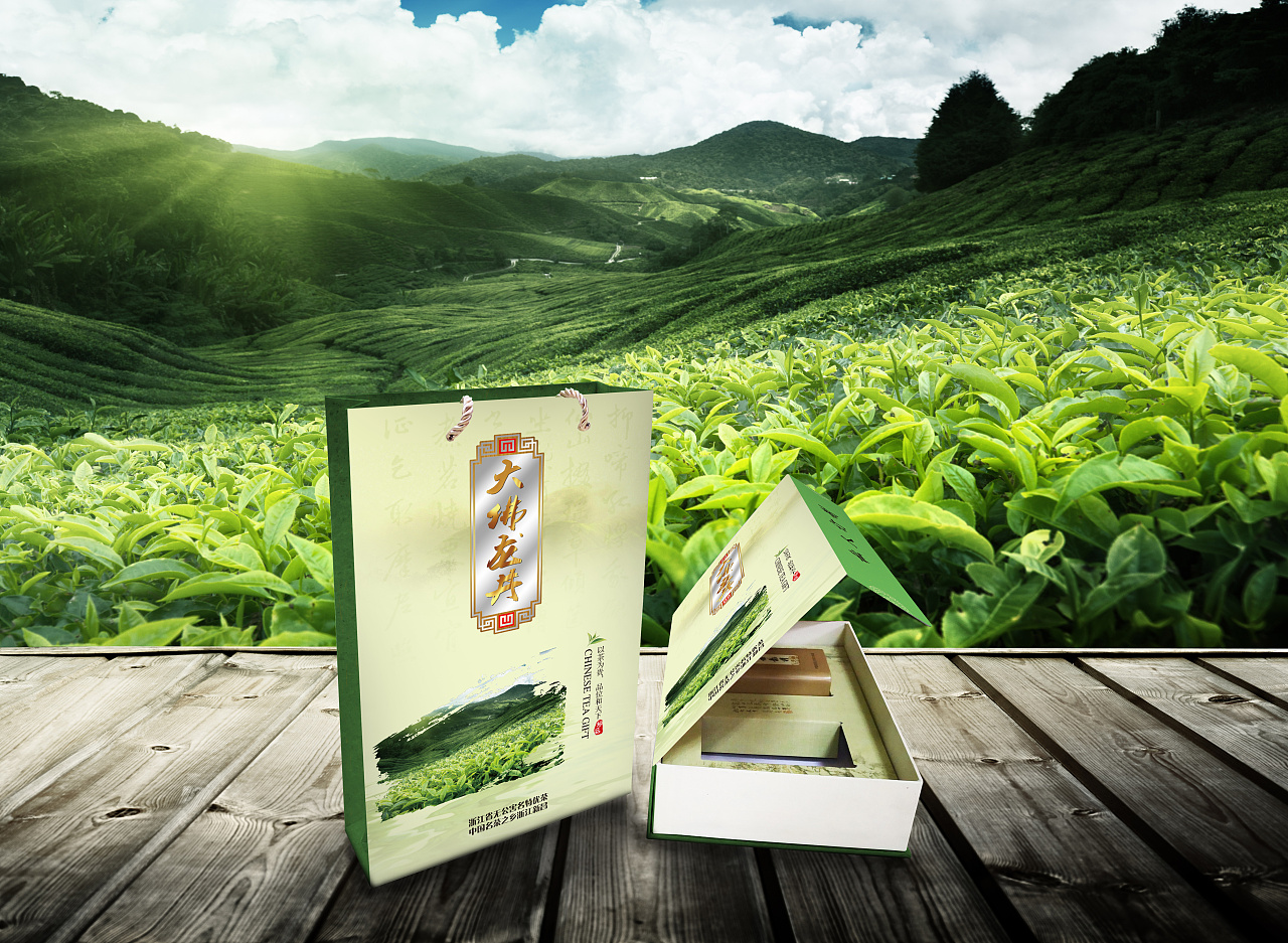 绿色调龙井茶包装