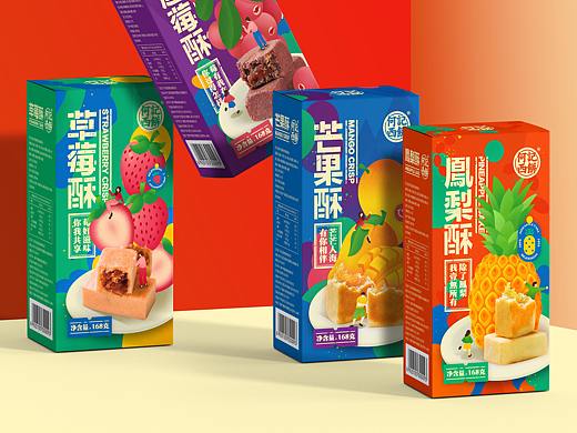 【何记西饼】系列食品包装设计/品牌/插画/糕点/零食