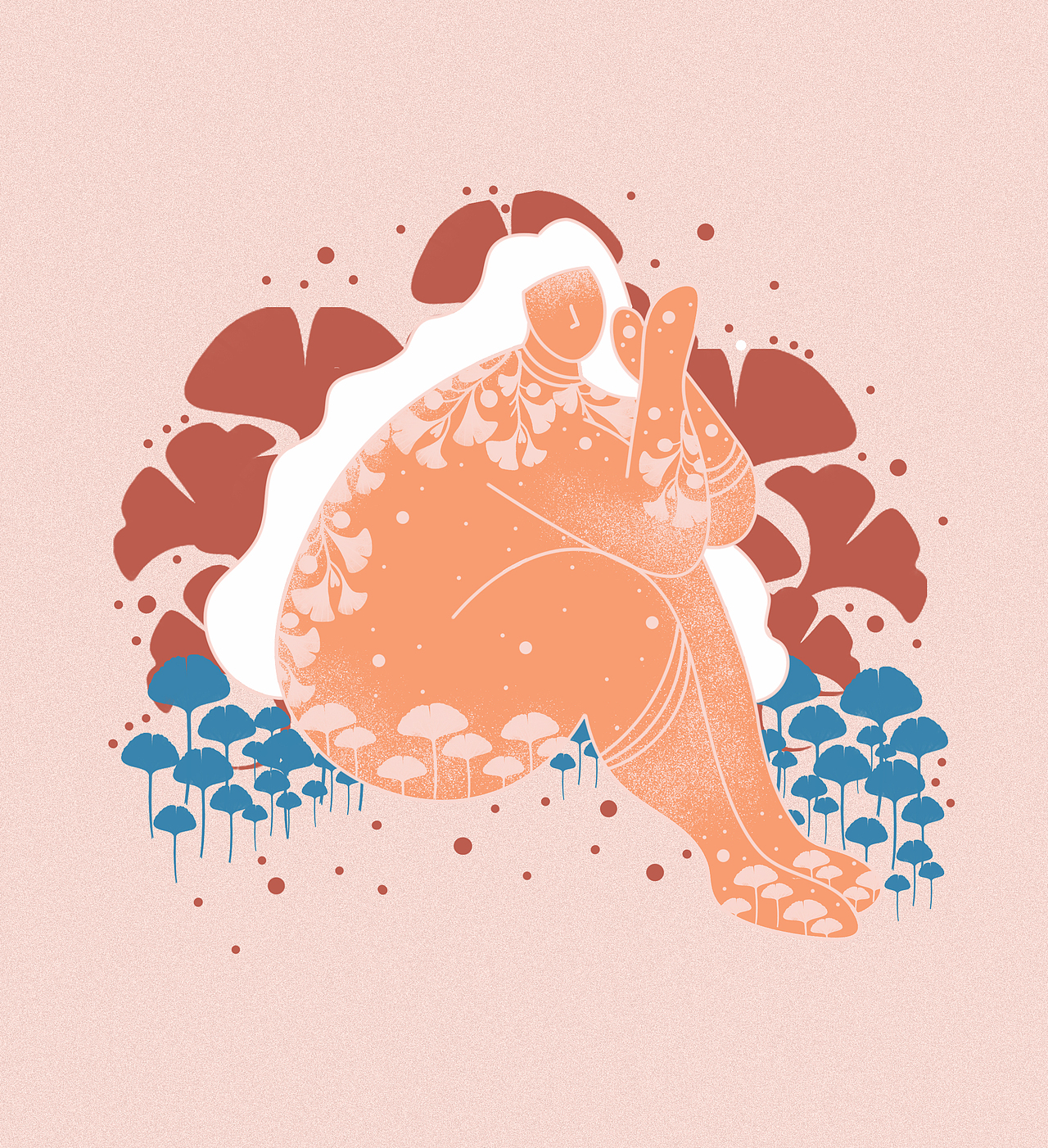 扁平风夸张人物系列插画