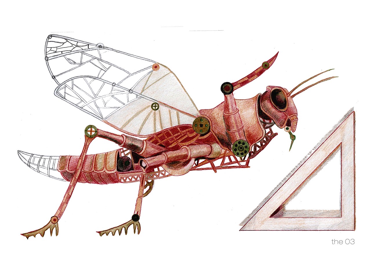 机械蚂蚱（图ZMjg1ODM2MDA=） - 绘画 - 站酷设计师北冥鱼贩原创素材 - 站酷ZCOOL
