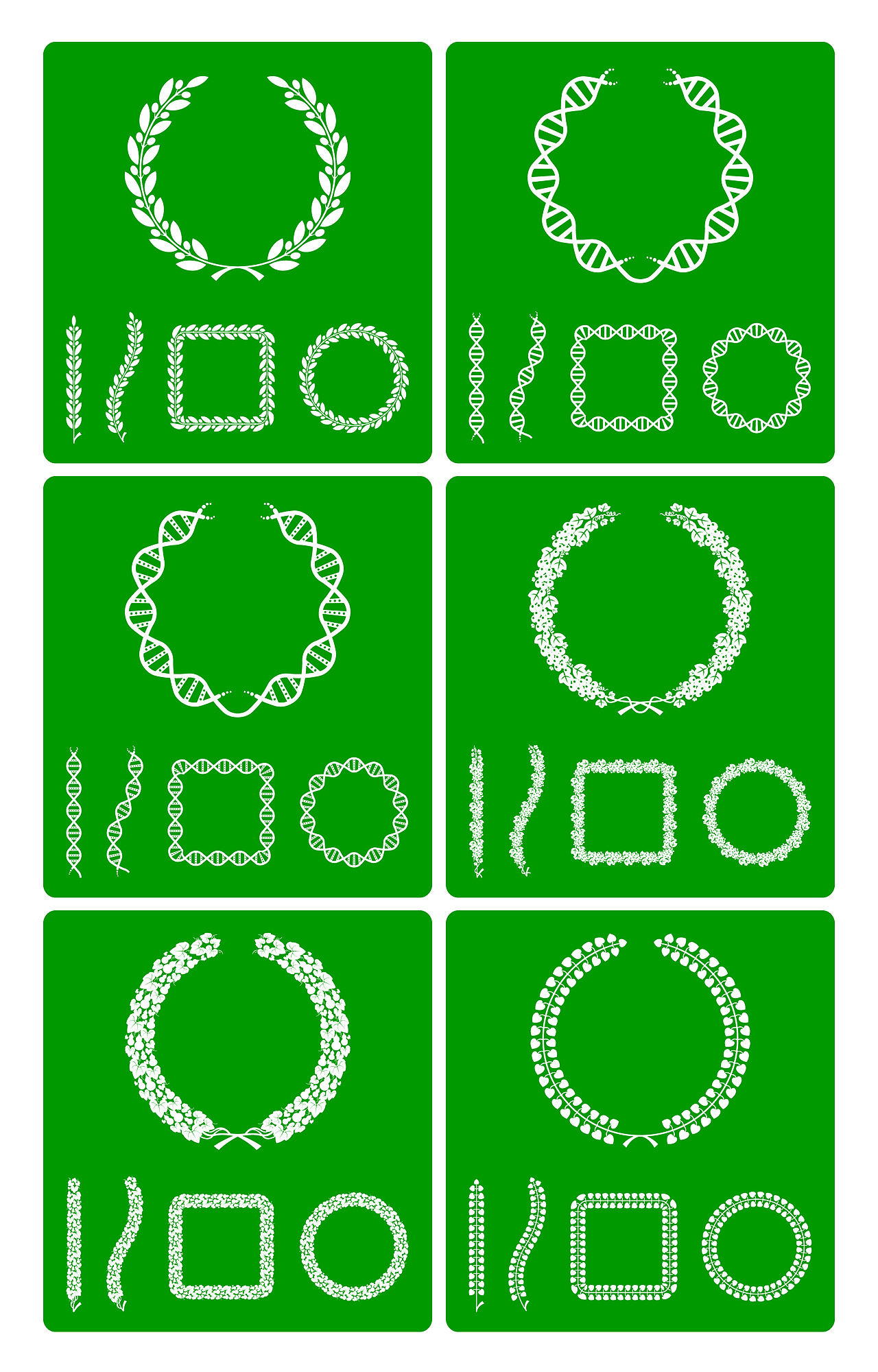 AI插件-徽章式橄榄枝、麦穗等边框纹样LOGO花纹边纹