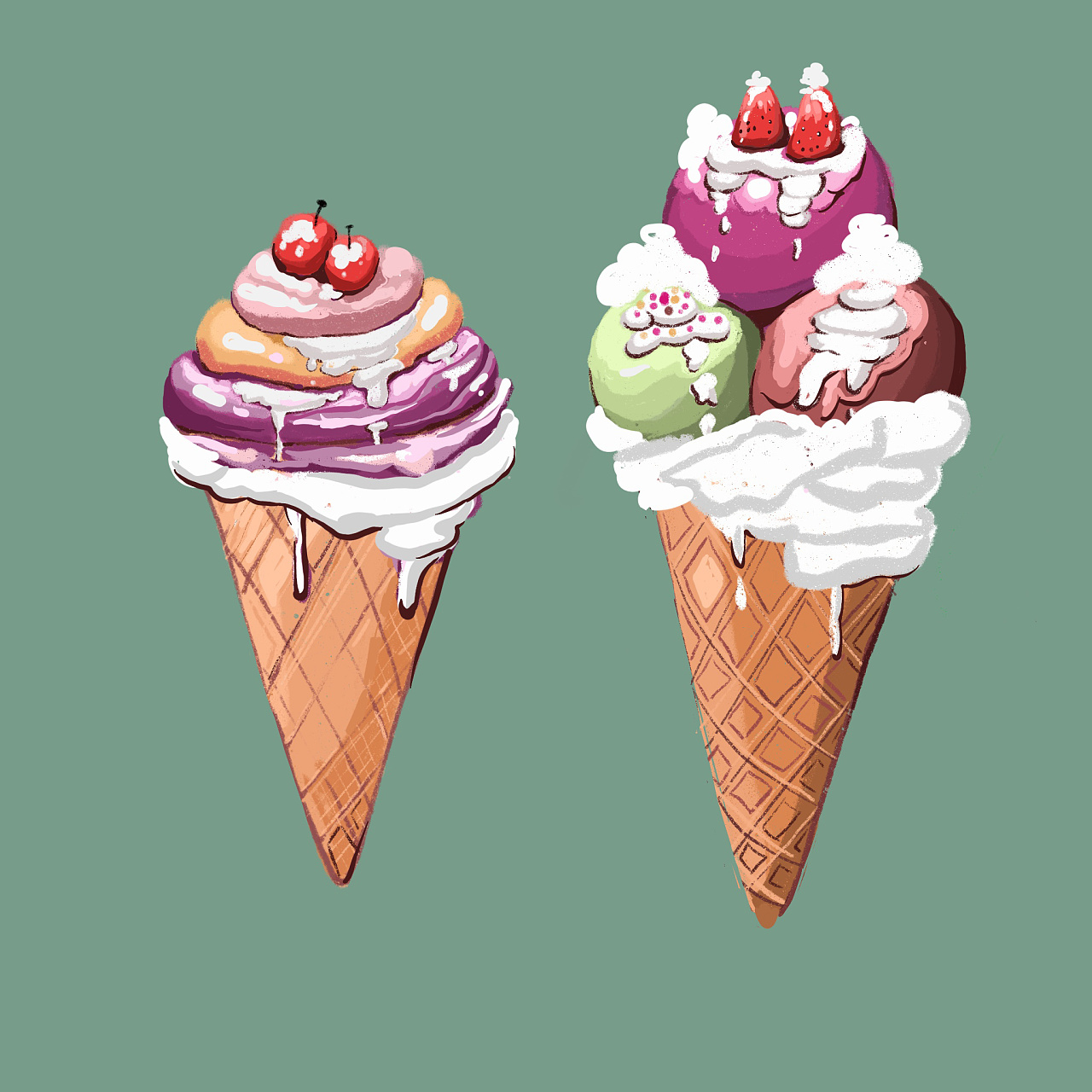 雪糕儿|插画|商业插画|dear鱼 - 原创作品 - 站酷 (zcool)