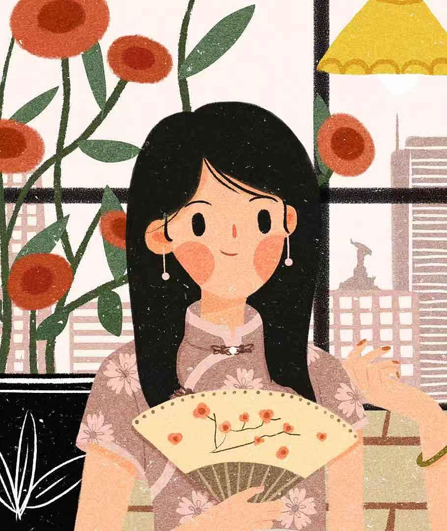 复古插画|名媛的下午茶