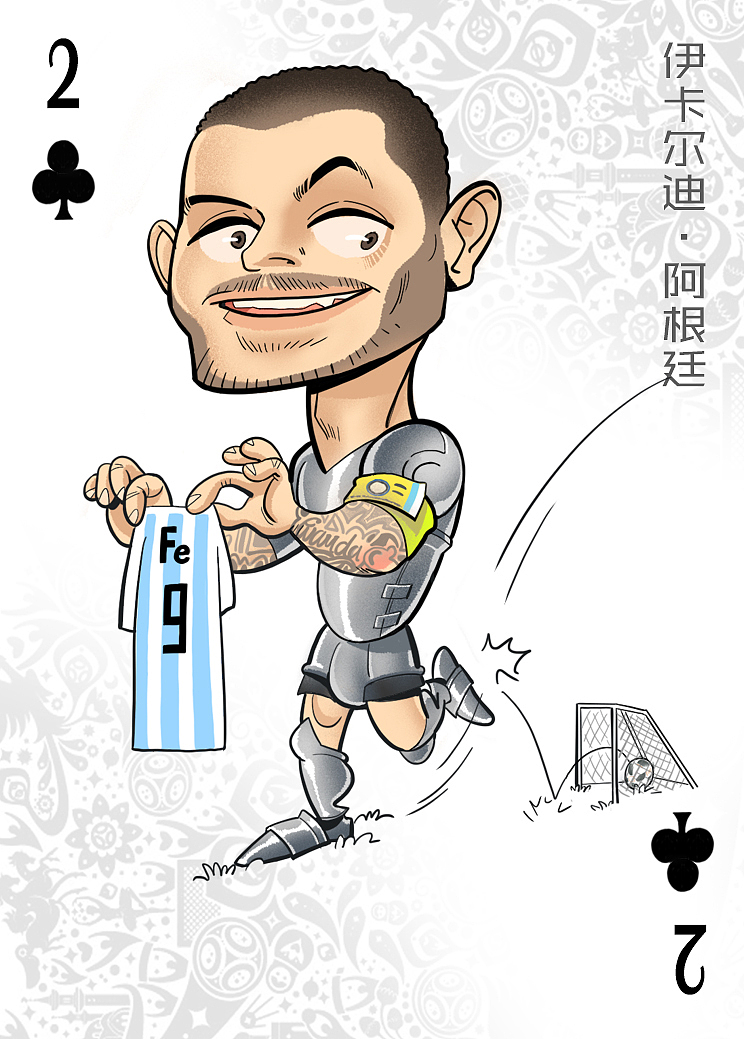 世界杯杯球星漫画扑克设计（图ZMTE5Mjg0MTE2） - 商业插画 - 站酷设计师尚亚努扎伊原创素材 - 站酷ZCOOL