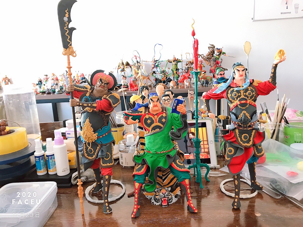 原创纯手工制作，面塑作品《关公夜读春秋》（图ZMjMzODA2NTgw） - 手办/模玩 - 站酷设计师上京私物康健面塑原创素材 - 站酷ZCOOL